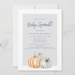 Herfst Pompoen Sprinkle Baby shower Invitation Kaart