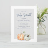 Herfst Pompoen Sprinkle Baby shower Invitation Kaart (Staand voorkant)