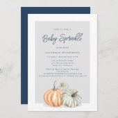 Herfst Pompoen Sprinkle Baby shower Invitation Kaart (Voorkant / Achterkant)