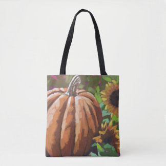 Herfst, pompoen stevige canvas canvas tas. tote bag