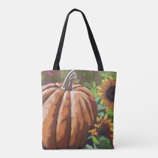 Herfst, pompoen stevige canvas canvas tas. tote bag (Achterkant)