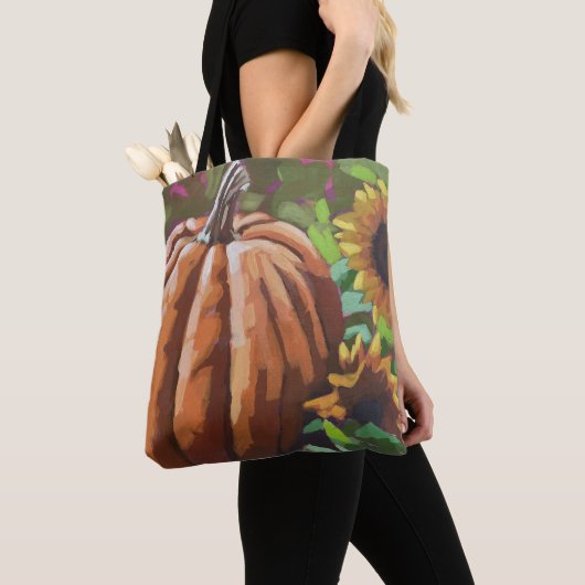 Herfst, pompoen stevige canvas canvas tas. tote bag (Dichtbij)