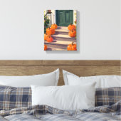 Herfst Pompoen Stoep | Herfst Dankdag Geschilderd Canvas Afdruk (Insitu (Slaapkamer))