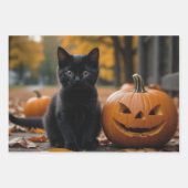 Herfst Pompoen Sweet Black kitten decoupage Inpakpapier Vel (Voorkant 3)