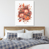 Herfst Pompoen T-Shirt Canvas Afdruk (Insitu (Slaapkamer))