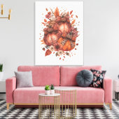 Herfst Pompoen T-Shirt Canvas Afdruk (Insitu (Woonkamer))