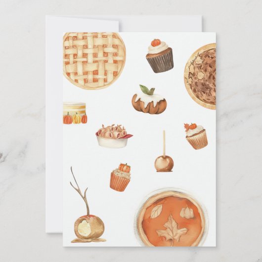 Herfst pompoen taart dankbaar Thanksgiving diner Kaart (Achterkant)
