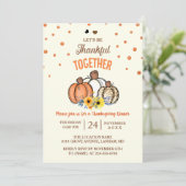 Herfst Pompoen Thanksgiving Diner Feest Uitnodigin Kaart (Staand voorkant)
