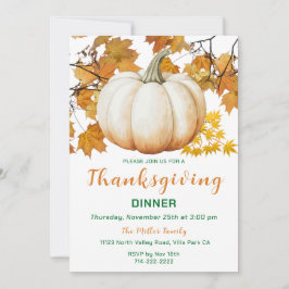 Herfst Pompoen Thanksgiving Diner Kaart