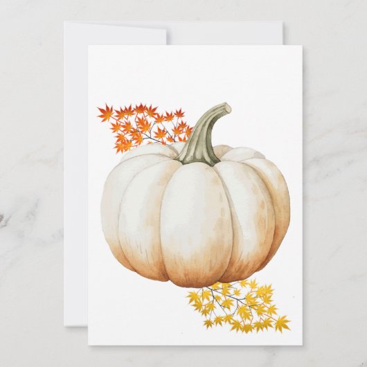 Herfst Pompoen Thanksgiving Diner Kaart (Achterkant)