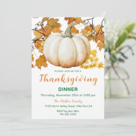 Herfst Pompoen Thanksgiving Diner Kaart