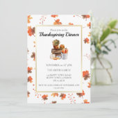  Herfst Pompoen Thanksgiving Diner Kaart (Staand voorkant)