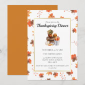  Herfst Pompoen Thanksgiving Diner Kaart (Voorkant / Achterkant)