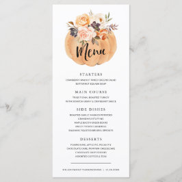 Herfst Pompoen Thanksgiving Diner Menu