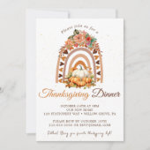 Herfst Pompoen Thanksgiving Diner Party Kaart (Voorkant)