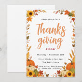 Herfst Pompoen Thanksgiving Diner Uitnodiging (Voorkant / Achterkant)