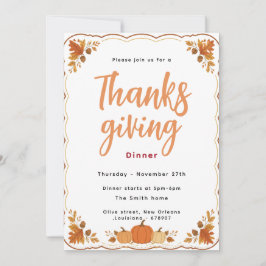 Herfst Pompoen Thanksgiving Dinner Uitnodiging