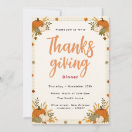 Herfst Pompoen Thanksgiving Dinner Uitnodiging