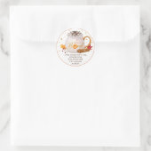 Herfst Pompoen Thanksgiving Hot Chocolade Bomb Ronde Sticker (Tas)