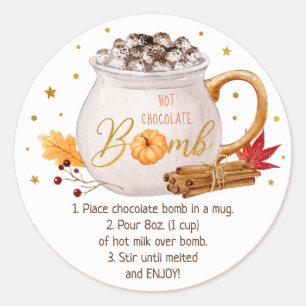 Herfst Pompoen Thanksgiving Hot Chocolade Bomb Ronde Sticker