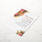 Herfst Pompoen Thanksgiving Invitation Roos Gold Folie Uitnodiging (Gedraaid)