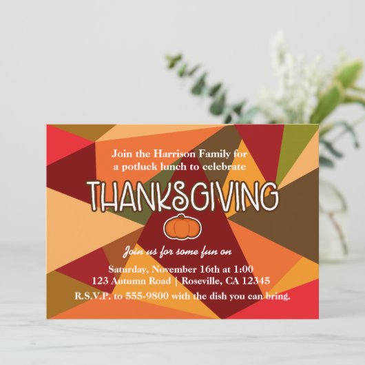 Herfst Pompoen Thanksgiving Leuk Kleurrijke Herfst Kaart (Staand voorkant)