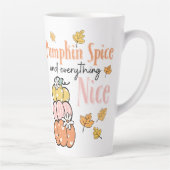 Herfst/pompoen Theme Latte Mok (Rechts)