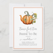 Herfst Pompoen Tijd voor Thee Vrijgezellenfeest Kaart (Voorkant)