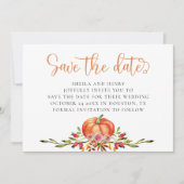 Herfst pompoen trouwen save the date kaart (Voorkant)