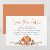 Herfst pompoen trouwen save the date kaart (Voorkant / Achterkant)