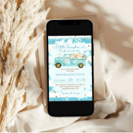 Herfst Pompoen Truck Baby Shower Kaart