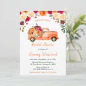 Herfst Pompoen Truck Bruidsfeest Kaart (Staand voorkant)