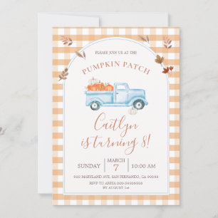 Herfst Pompoen Truck Patch 8e Verjaardag Party Kaart