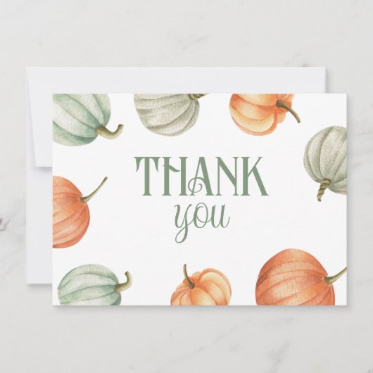 Herfst Pompoen Tuin Bedankkaart (Voorkant)