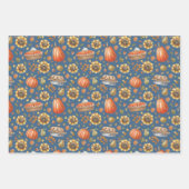 Herfst Pompoen Tuin Bloemen Inpakpapier Vel (Voorkant)