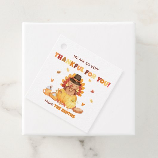 Herfst Pompoen Turkije Thanksgiving Plein Bedankjes Labels (In situ)