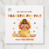 Herfst Pompoen Turkije Thanksgiving Plein Bedankjes Labels (Voorkant)