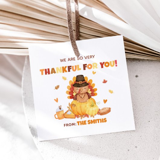 Herfst Pompoen Turkije Thanksgiving Plein Bedankjes Labels