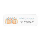 Herfst Pompoen Tweeling Baby Shower Retouradres Etiket (Voorkant)