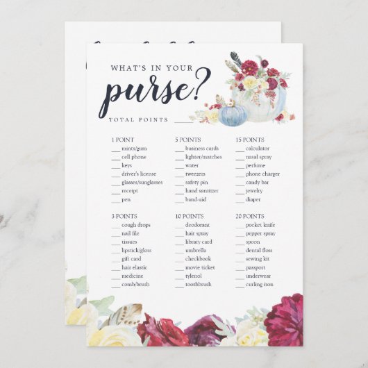 Herfst Pompoen Tweezijdig Vrijgezellenfeest Game K Kaart (Voorkant / Achterkant)