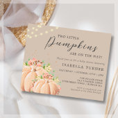 Herfst pompoen | Twin Baby shower Invitation