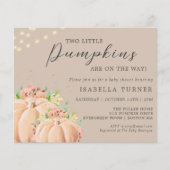 Herfst pompoen | Twin Baby shower Invitation (Voorkant)