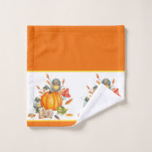 Herfst Pompoen uil en kikker Bad Handdoek (Wasdoekje)