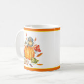 Herfst Pompoen uil en kikker Koffiemok (Voorkant links)