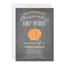 Herfst pompoen | Uitnodiging voor Baby shower