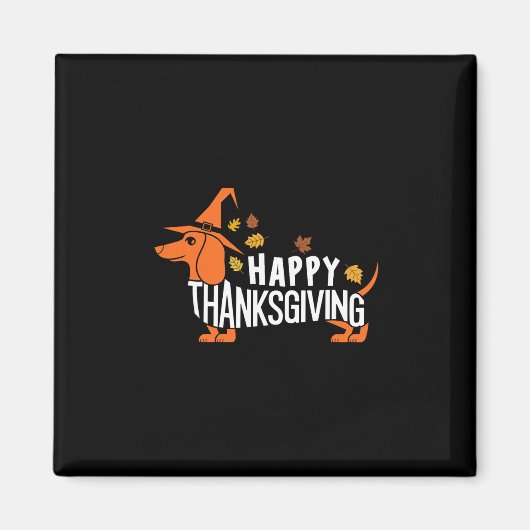 Herfst Pompoen Val Dachshund Thanksgiving Dames Magneet (Voorkant)