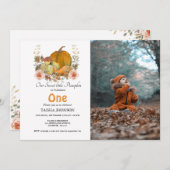 Herfst pompoen val eerste verjaardagsfeestje kaart (Voorkant / Achterkant)