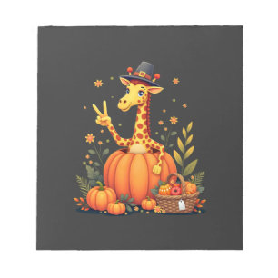 Herfst Pompoen Val Giraffe Dankdag Dames Notitieblok