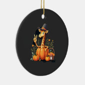 Herfst Pompoen Val Giraffe Kerstmis Vrouwen Keramisch Ornament (Rechts)