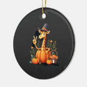 Herfst Pompoen Val Giraffe Kerstmis Vrouwen Keramisch Ornament (Links)
